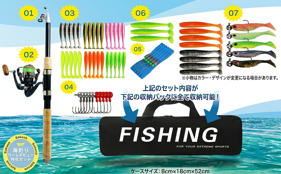 ワームデビューセット63点の同梱物を示すAmazon A+正式画像
